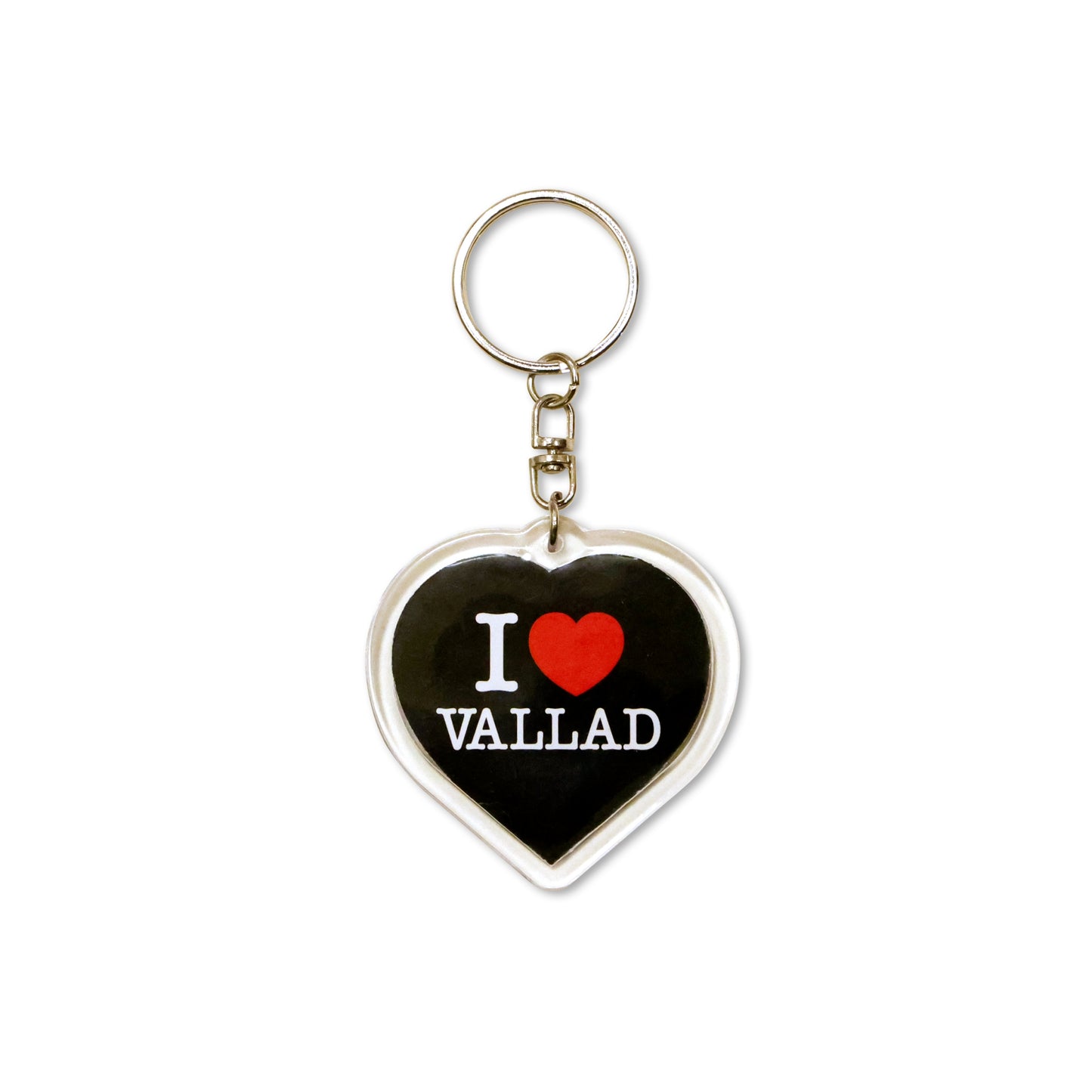 KEYRING I LOVE VALLAD HEART BLACK