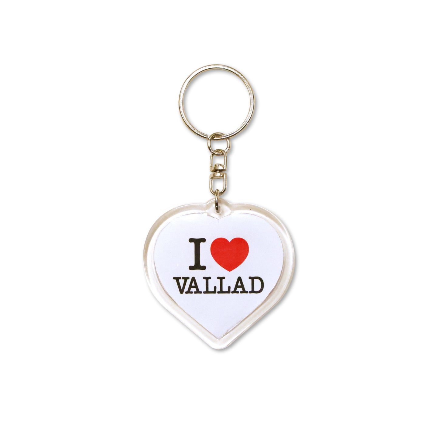 KEYRING I LOVE VALLAD HEART WHITE